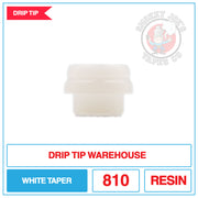 Drip Tip Warehouse - 810 Drip Tip - White Taper |  Smokey Joes Vapes Co.